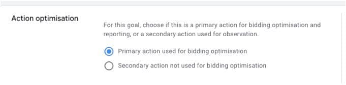 google ads action optimisation